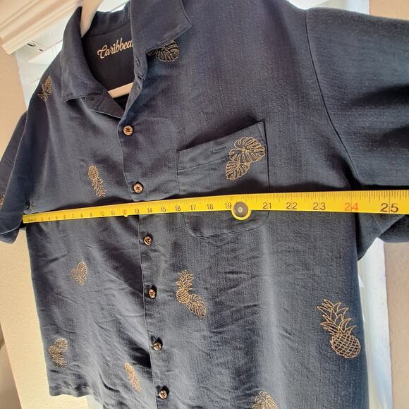 Carribean Size XL Shirt Sleeve Button Up Pineapple Shirt - Picture 4 of 7